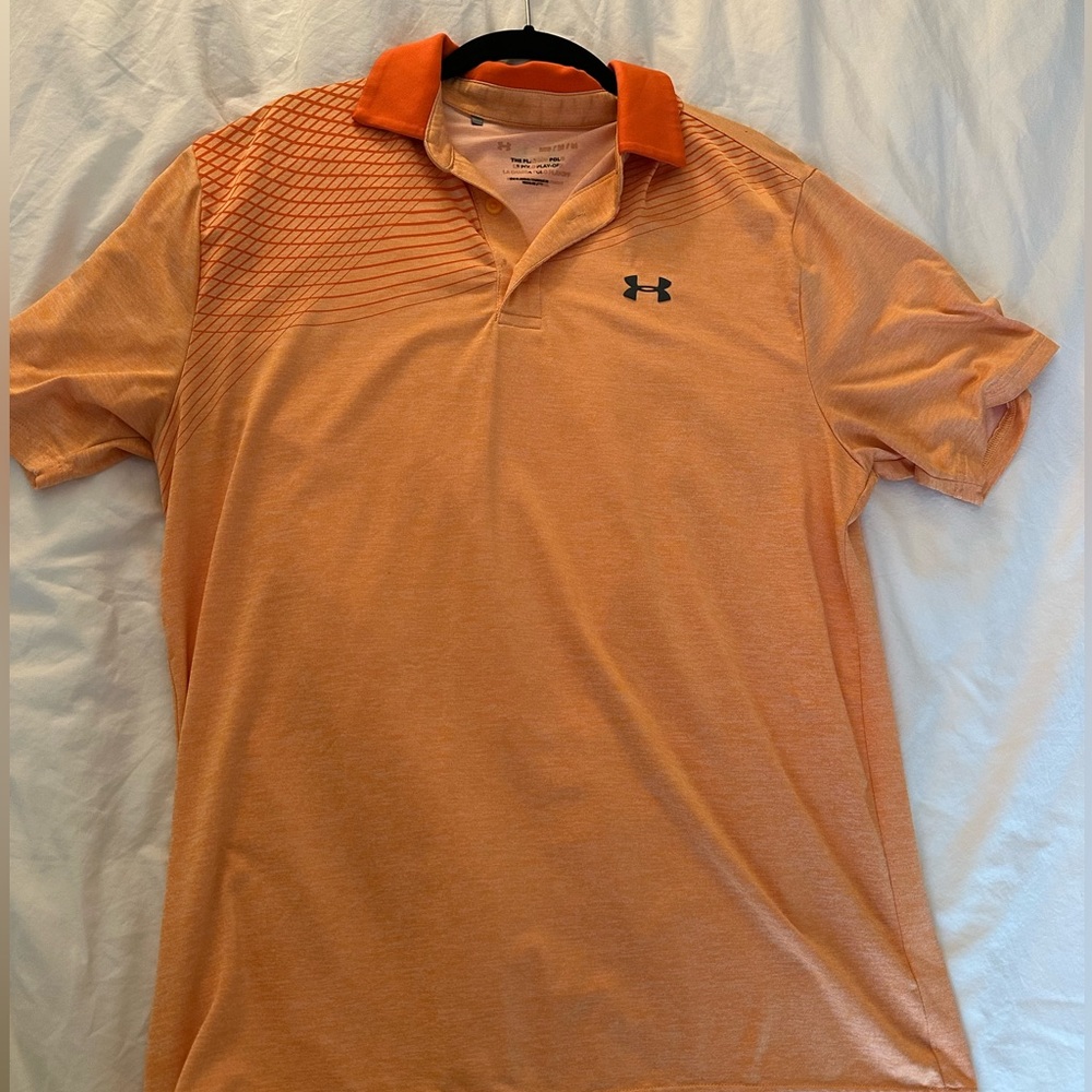 Under Armour orange golf polo
